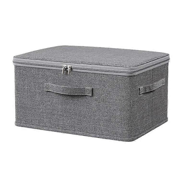 Cationic Foldable Storage Box with Lid Dual Zipper Lockable Large Capacity Organizer M