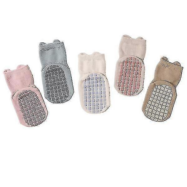 5pair 1-3 Years Old New Baby Fashion Cute Toddler Soft Sole Non-slip Indoor Floor Socks