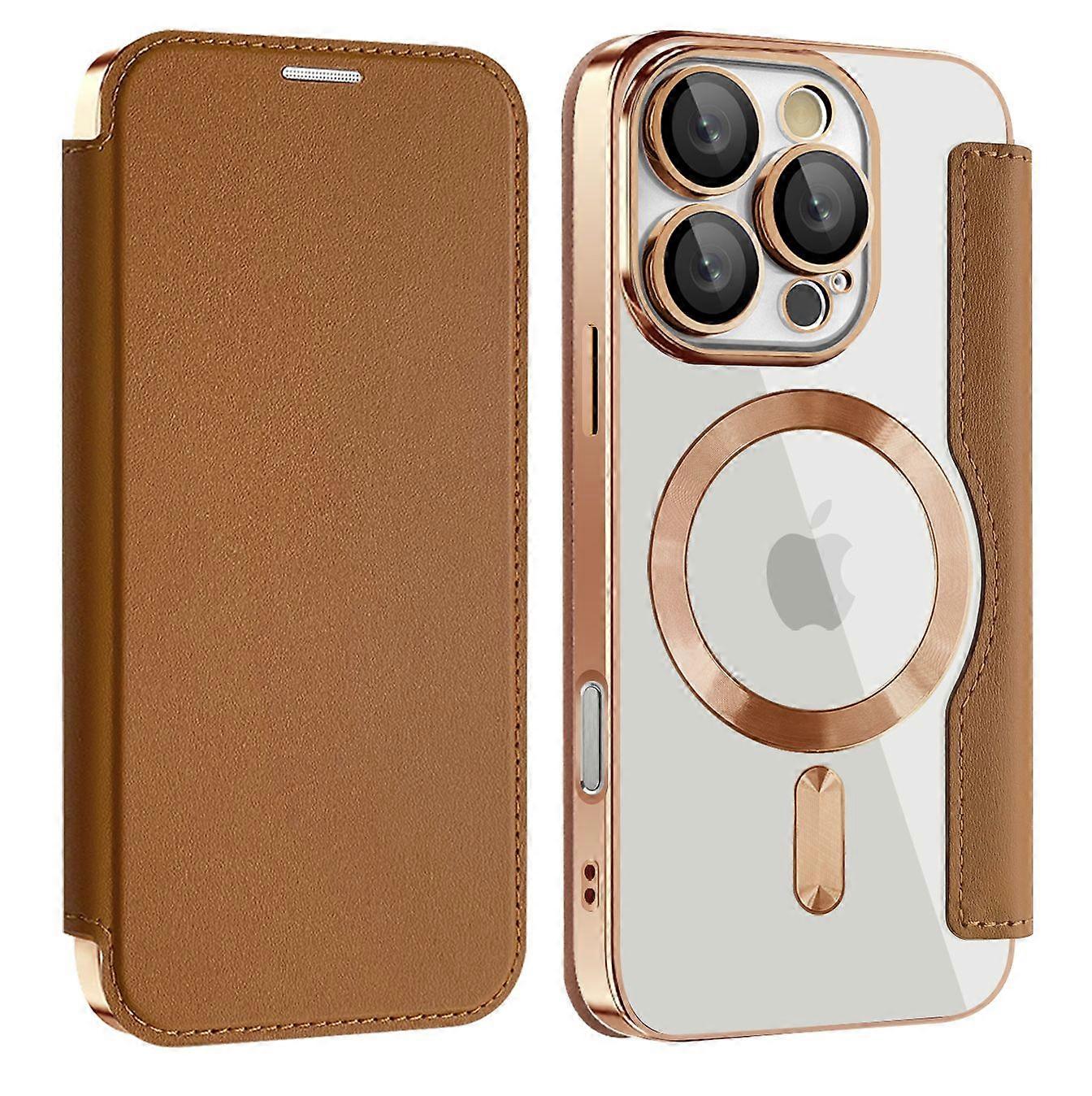 iphone 16 Pro Case Compatible With MagSafe Wireless Charging Magnetic-Brown