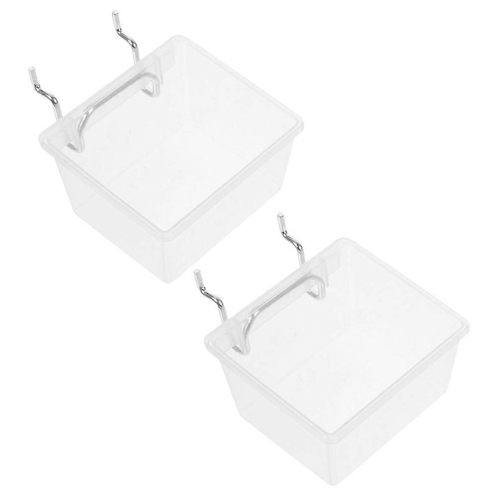 Garage Pegboard Bins Tool Storage Heavy Duty Square Hole .30X8.00X4.80CM Transparent PP and Iron 2 Sets