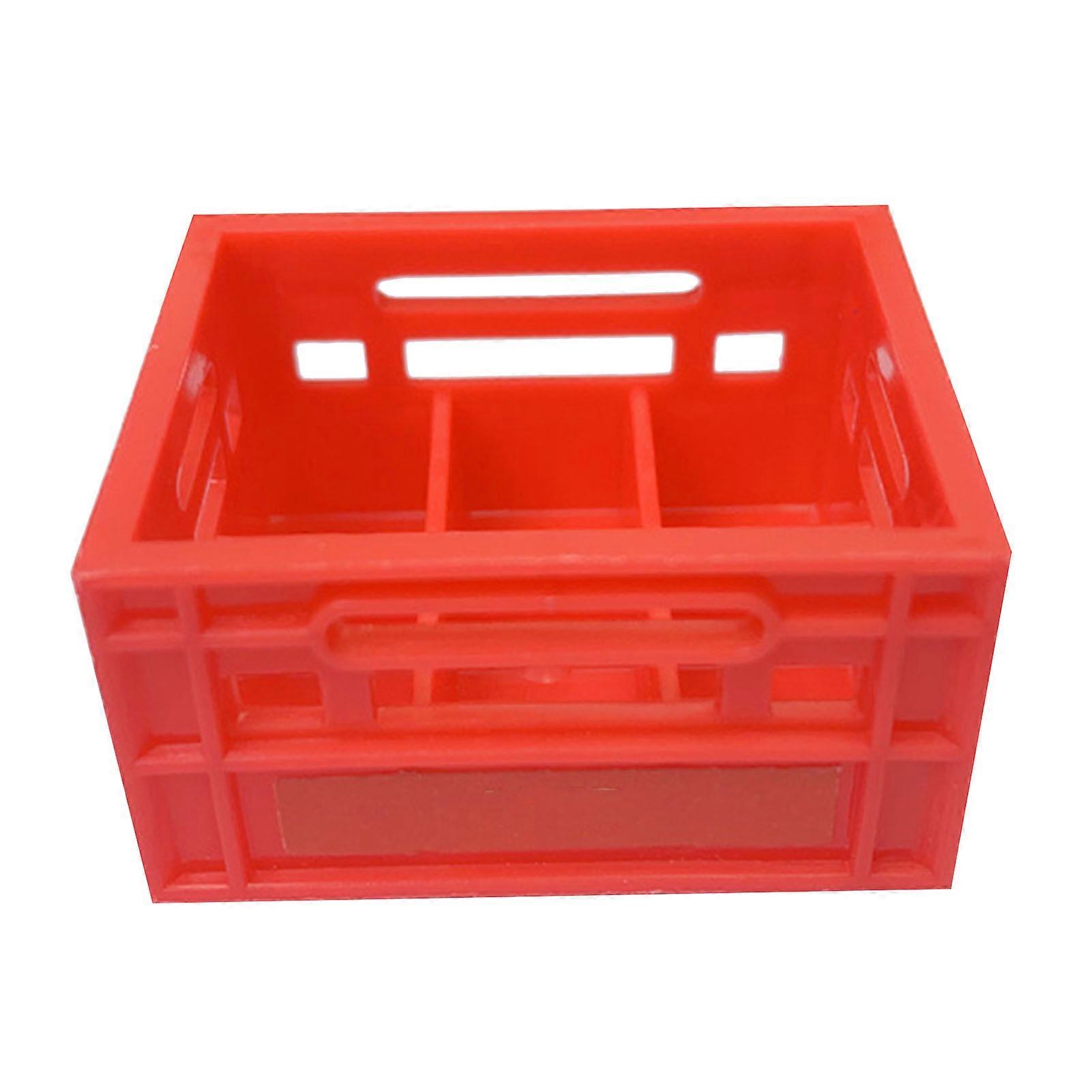 Miniature Beer Basket Model Plastic Dollhouse Beer Box Lightweight Artificial Mini Beer Cases Home Bar Decor Red