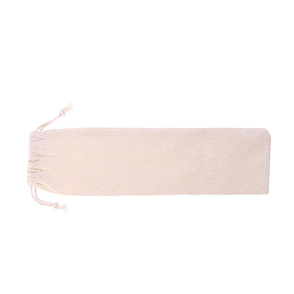 Portable Utensils Case Cotton and Linen Pouch for Straws Cutlery Fork Spoon Daily Use 25x7.2cm Simple Design 1Pc