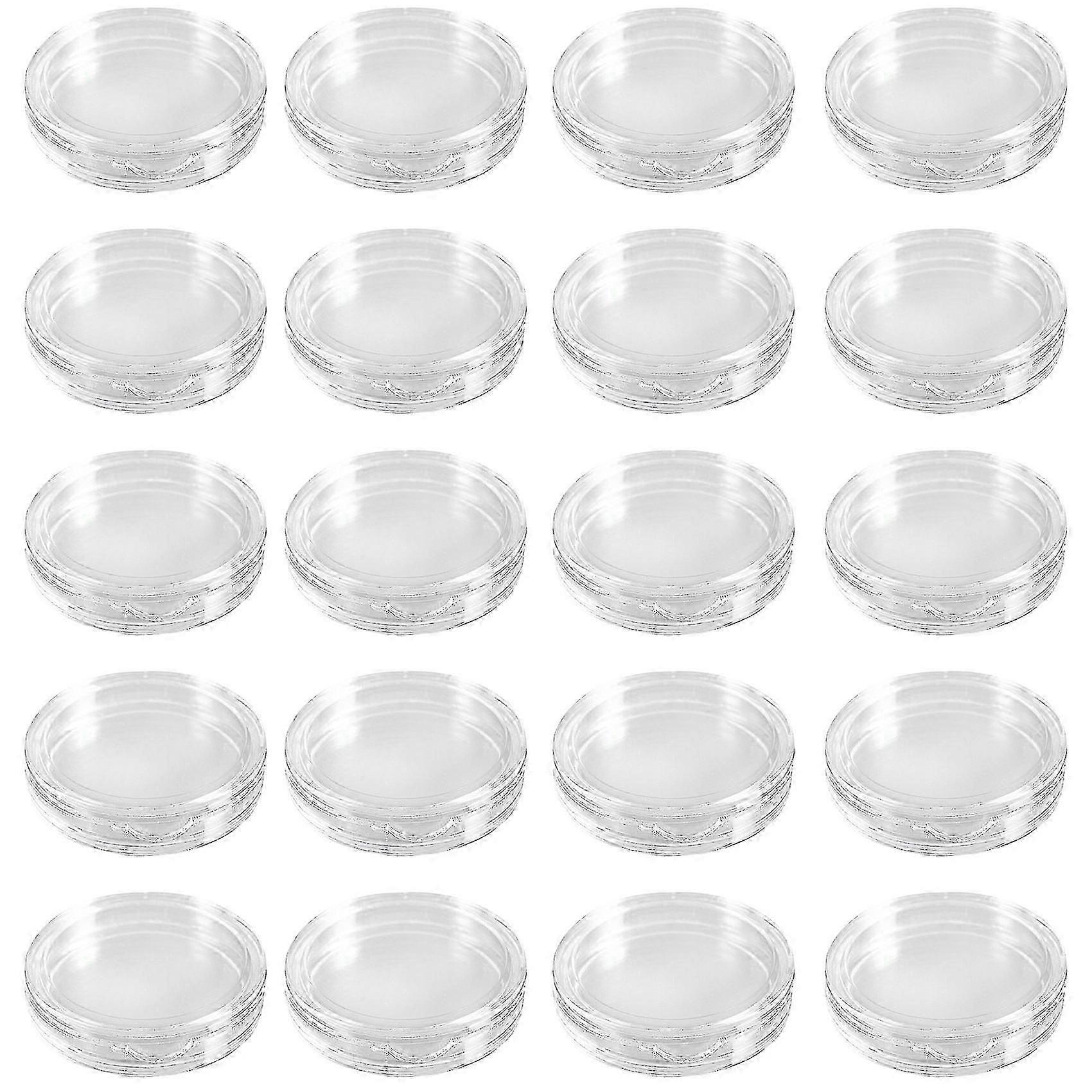 20 Pcs Transparent Small Plastic Coin Box 23mm