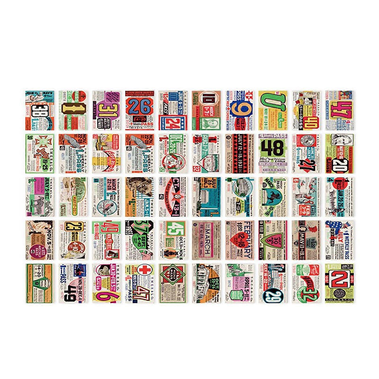 Vintage aesthetic stickers Retro Bill SelfAdhesive various patterns for journaling scrapbooking
