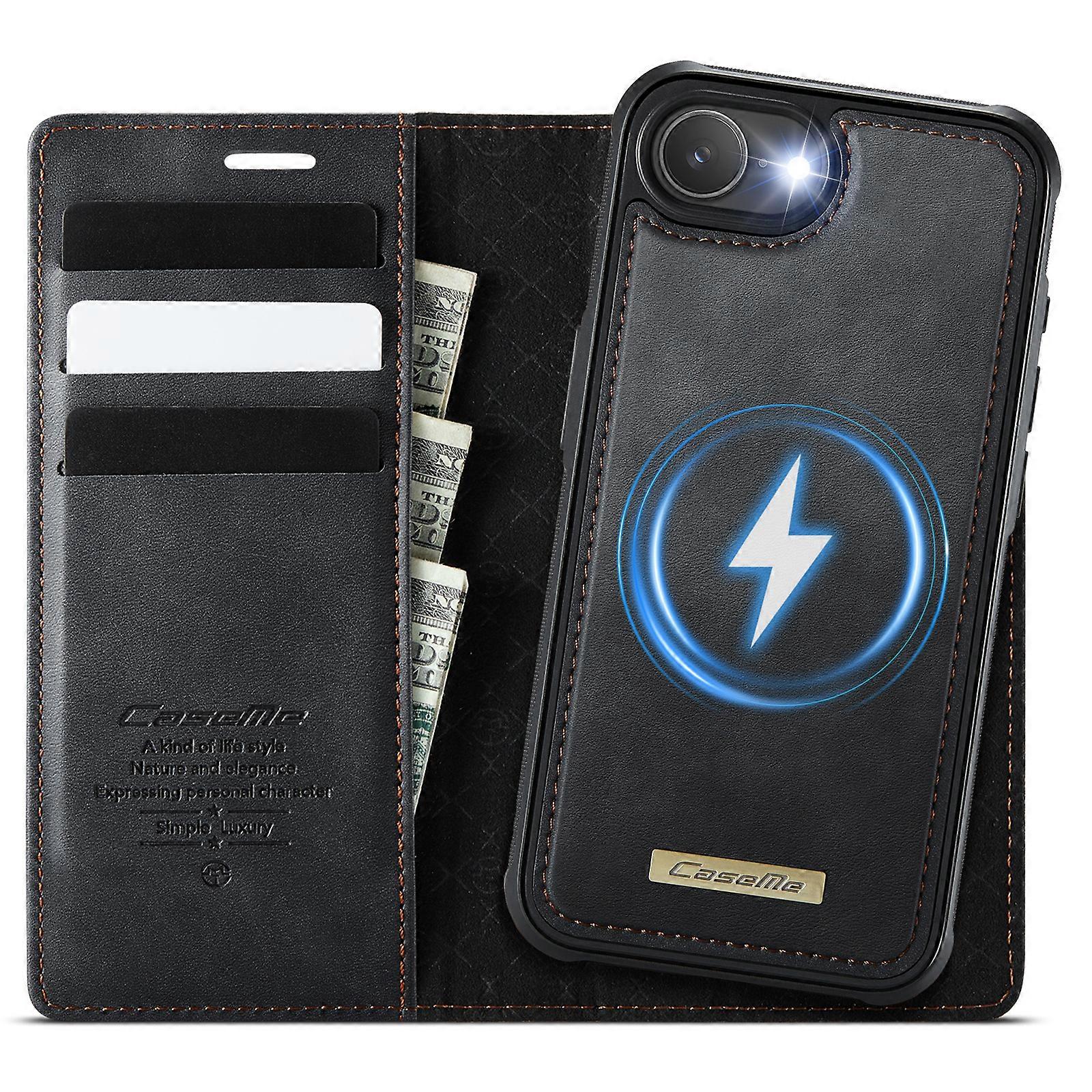 Compatible For iPhone 16e Case CASEME C49 Compatible with MagSafe RFID Detachable Wallet Leather Phone Cover