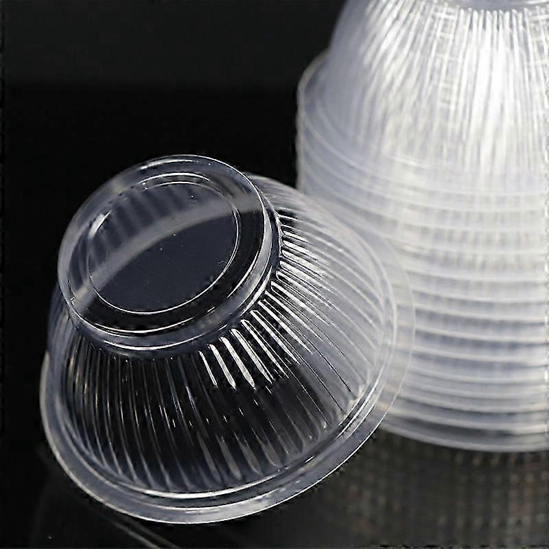 Disposable 360ml Plastic Bowl - Medium Transparent Round Soup Bowl with Thickened Stripes