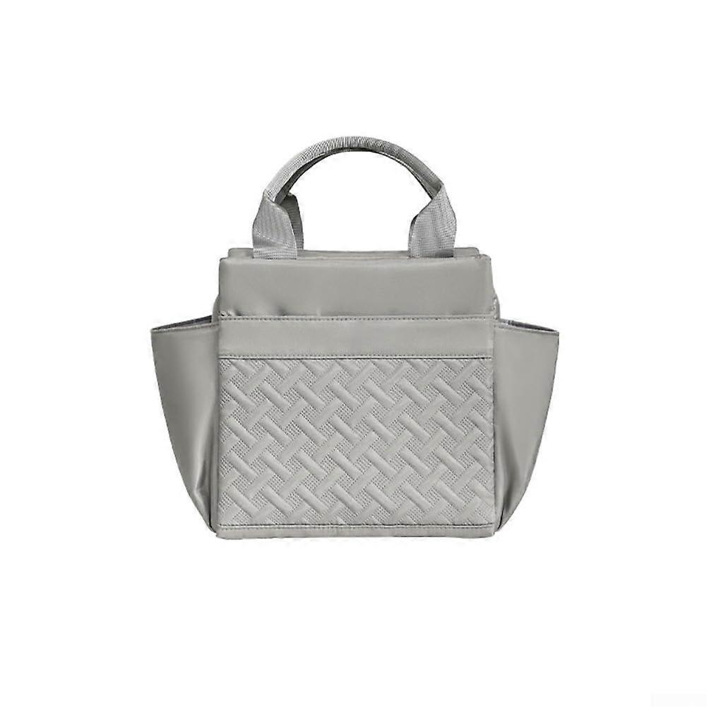 Unisex large lunch bag, insulated lunch box with adjustable shoulder strap, portable, square, ice pack, lunch tote for office workers (gray)