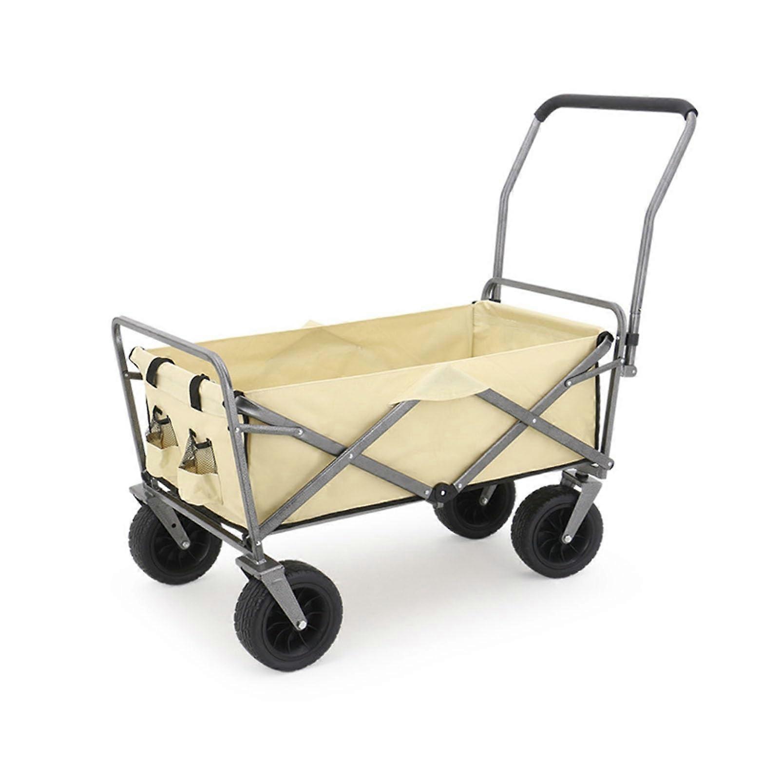 Foldable utility cart, multipurpose garden cart, collapsible wheeled cart, durable, 150L, with allterrain wheels