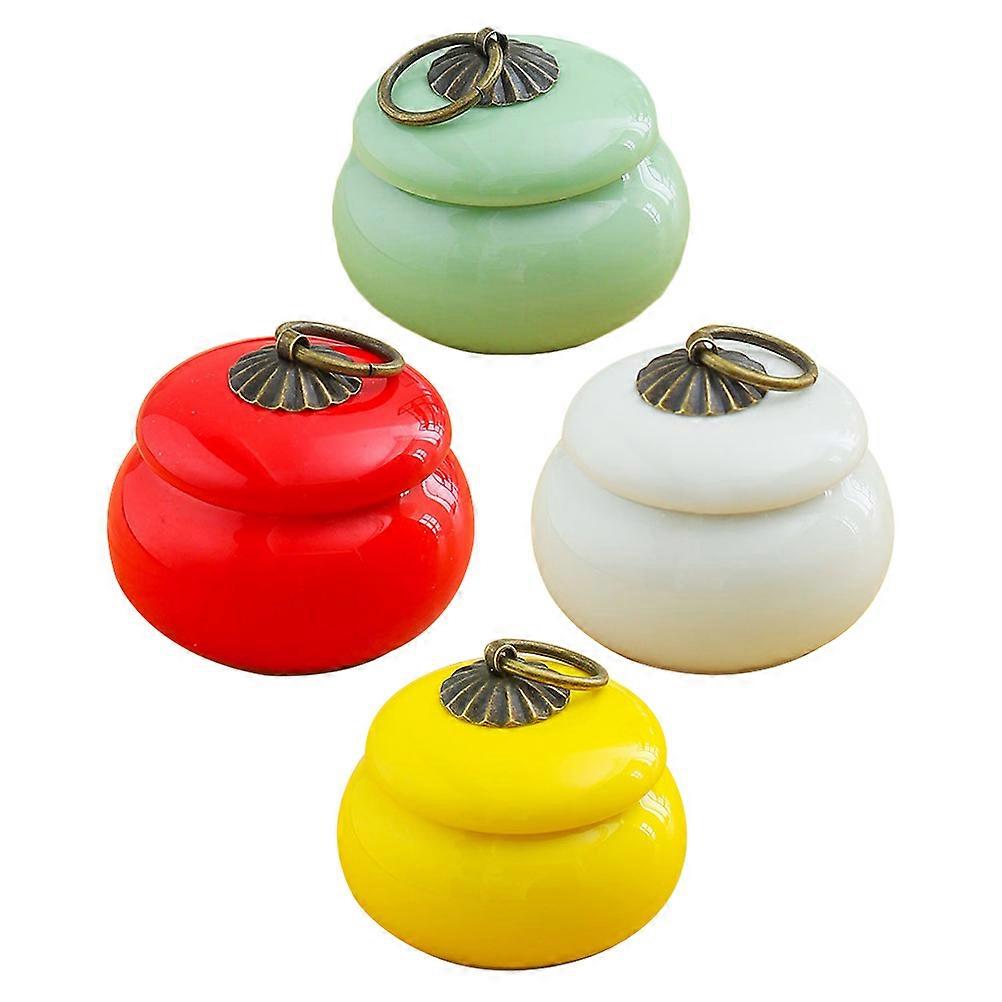 Ceramic Cream Containers Tea Bag Holders present Giving Round 10ml 4Pcs
