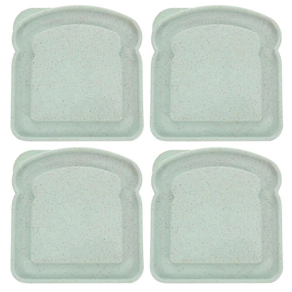Toast Shaped Sandwich Storage Box Airtight Children Students 4Pcs