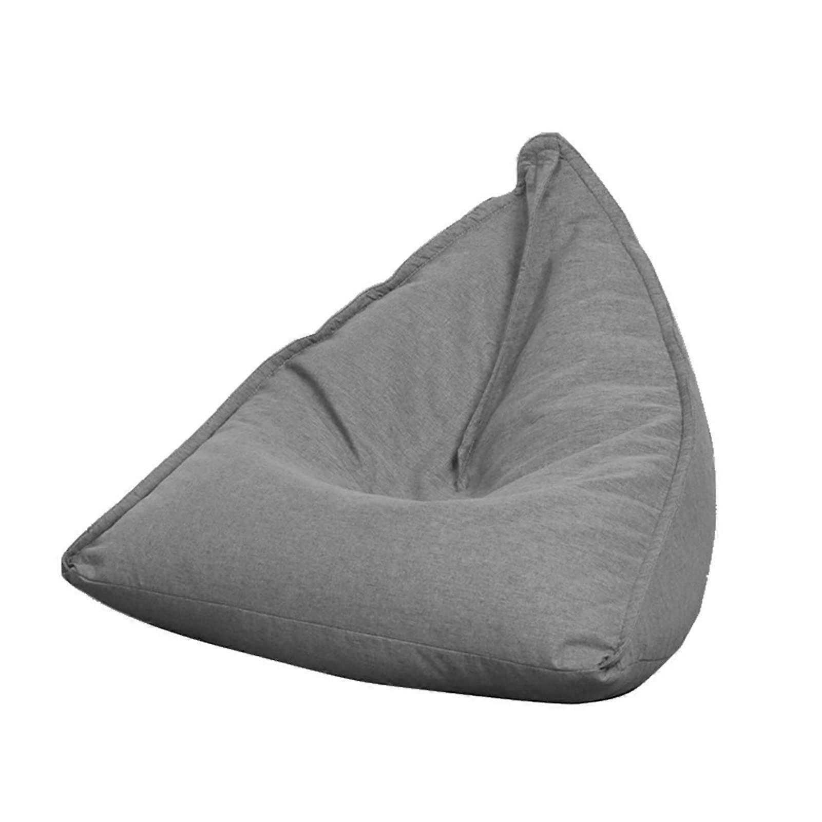 Bean Bag Sofa Cover Without Filling, Linen Bean Bag Cover for Lazy Lounger for Adults and Kids, Light Gray, M