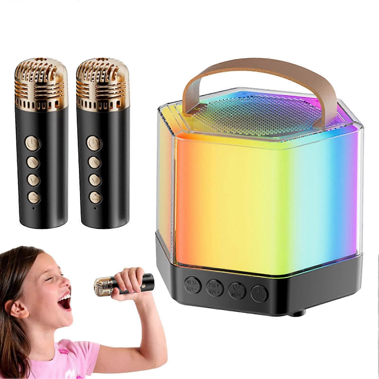 Portable Speaker With Microphone, Wireless Outdoor Mini Speaker, Black, 4.09 x 3.39 Inch, Built-In Mic, For Parties