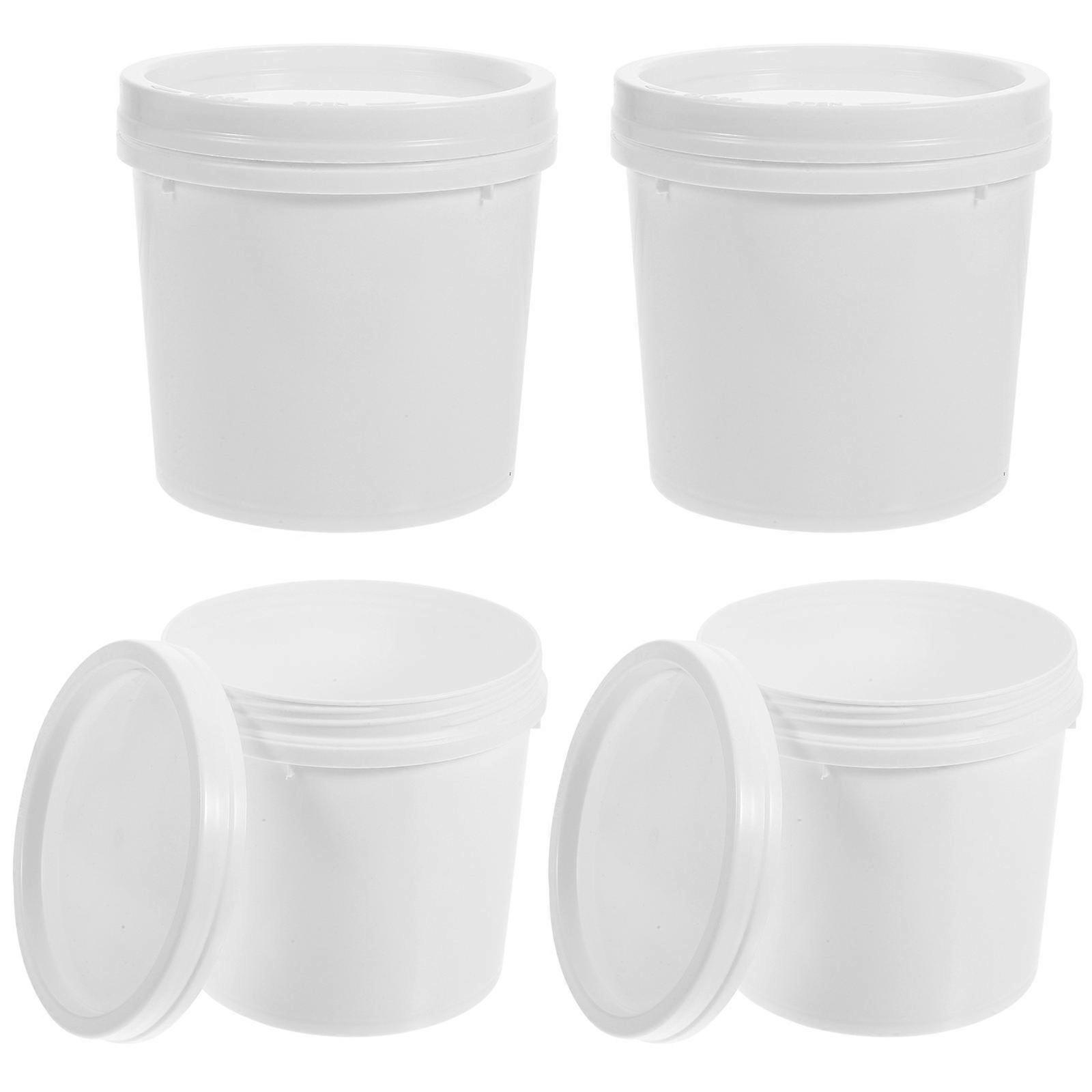 Water Buckets With Lids Bucket With Lid And Handle Home Use 1-Liter Portable Thick And Sturdy 4Pcs