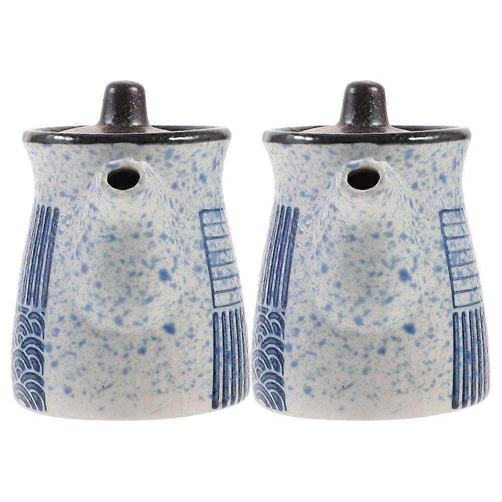 Sauce Dispenser Ceramic Storage Holder For Restaurant Owners 2Pcs