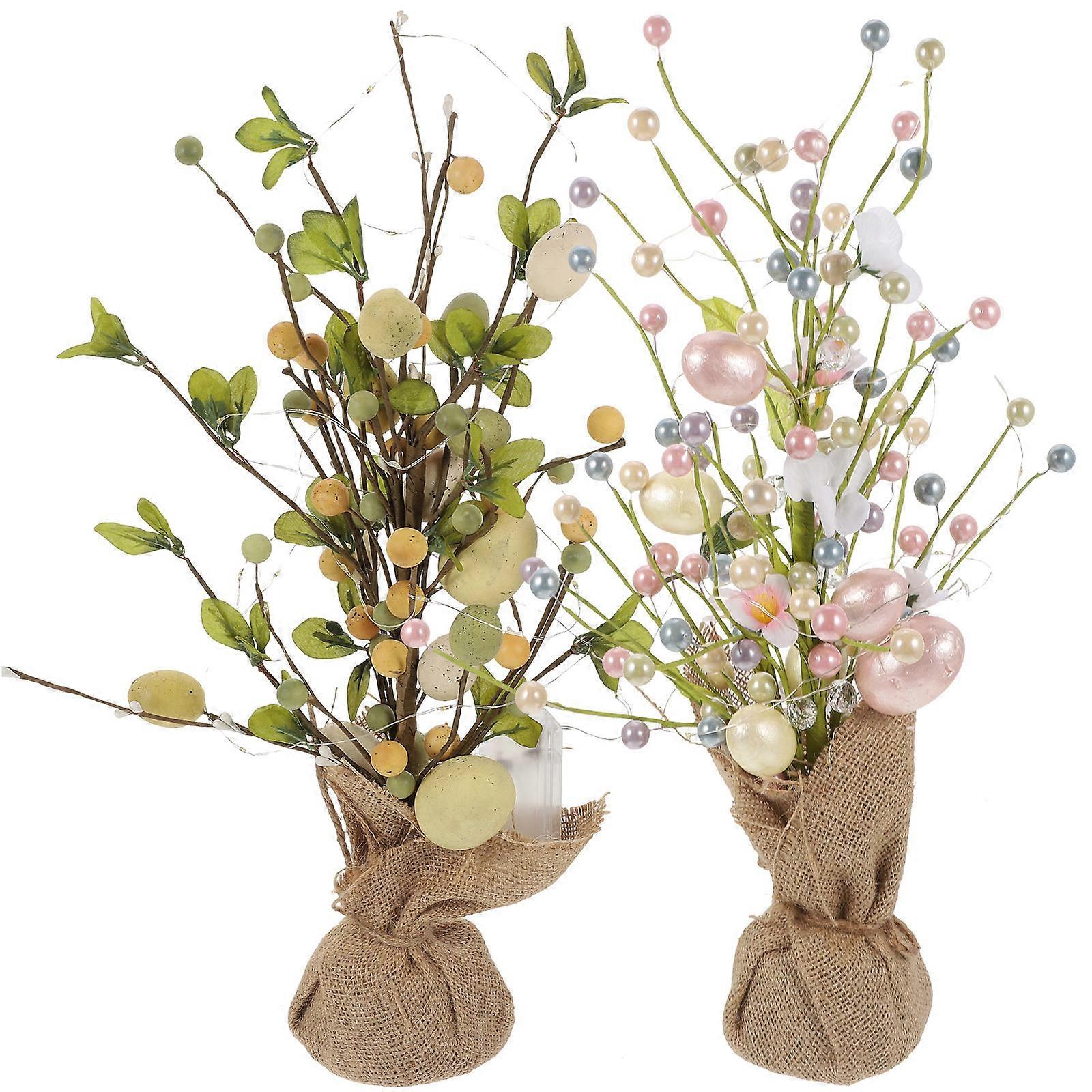 Tabletop Easter Party Favor Egg Shape Pearlescent Multi- Decor 2Pcs