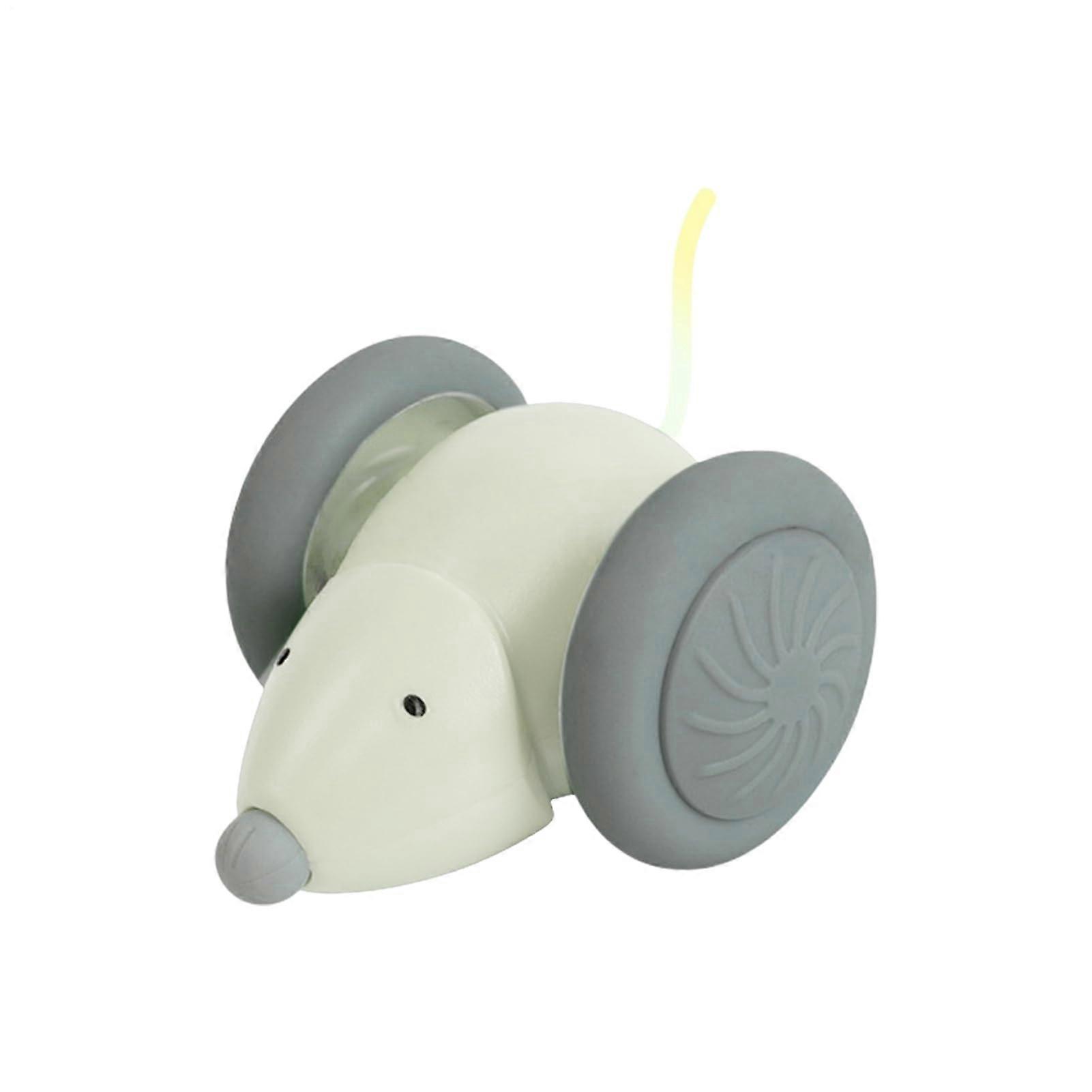 Moving Cat Toy - Automatic Motion Activated Cat Toy with Interactive Electric Mice, Smart Touch Kitten Accessory, White