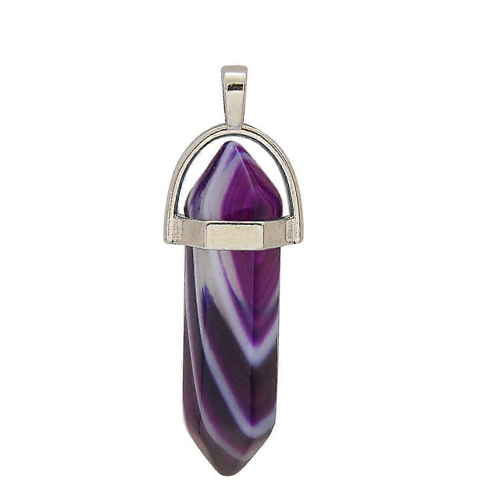 Hexagon Column Charm Making Findings Handmade Gift Hanging Pendant Multicolor Agate Charms DIY Crafting Accessories Violet