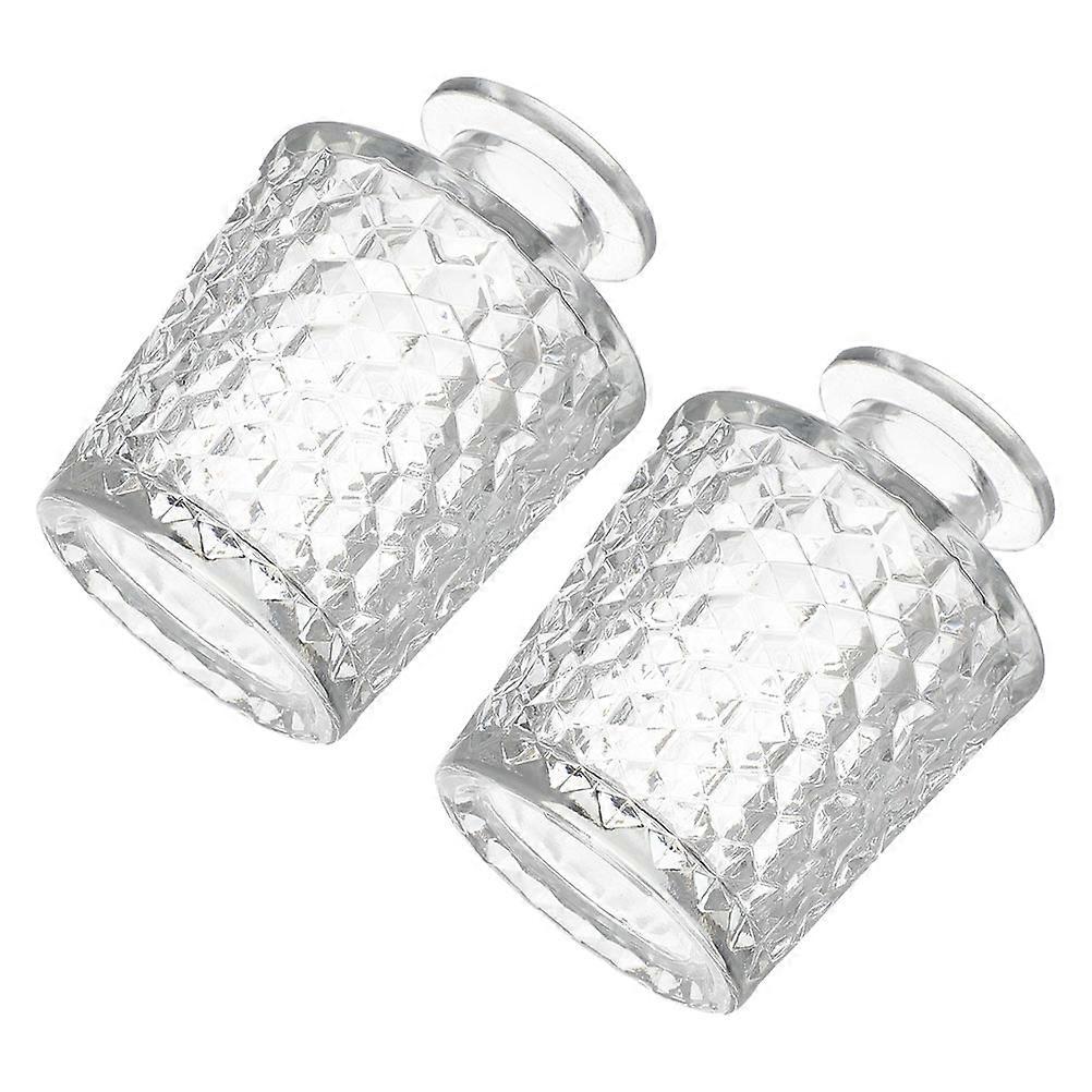 Clear Diffuser Jar Bottle Small Bottle Aromatherapy Meditation Portable Lightweight Refillable 100ml 2Pcs