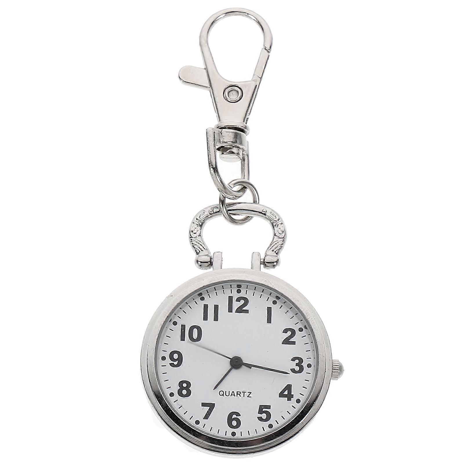 Large Dial Quartz Nurse Watch with Key Buckle Portable Hanging Pocket Watch for Medical Timing and Stylish Accessory for Students and Nurses