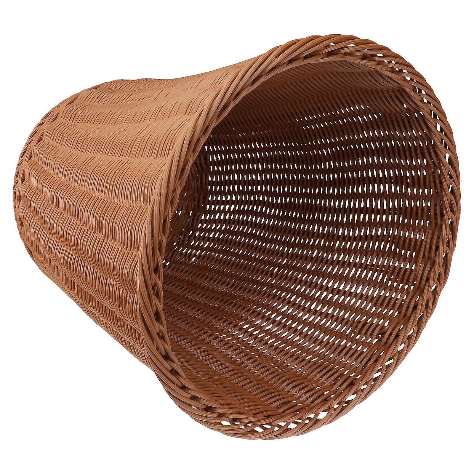 Rattan Weave Rubbish Container Woven Trash Can Home Use 29x29cm Garbage Storage 1Pack