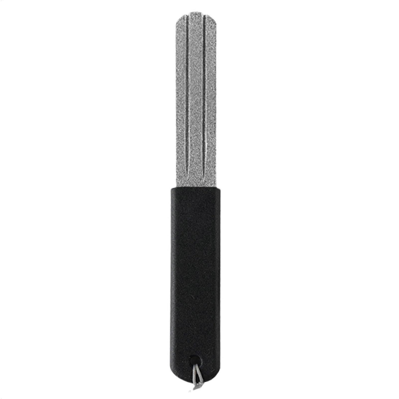 hook loop, Doublesided sharpening stone, Fishing sharpening, Weatherproof, Efficient sharpening, 10 cm, For hiking, Outdoors Black Ref: 8571