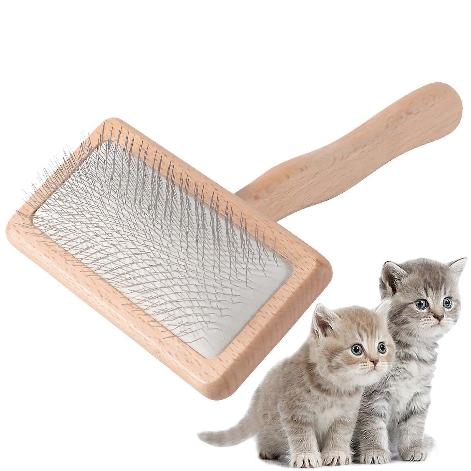 Dog brush with pin – Cat brush for dogs – Longterm dog care brush with nonslip handle – a gentle cleaning pin brush