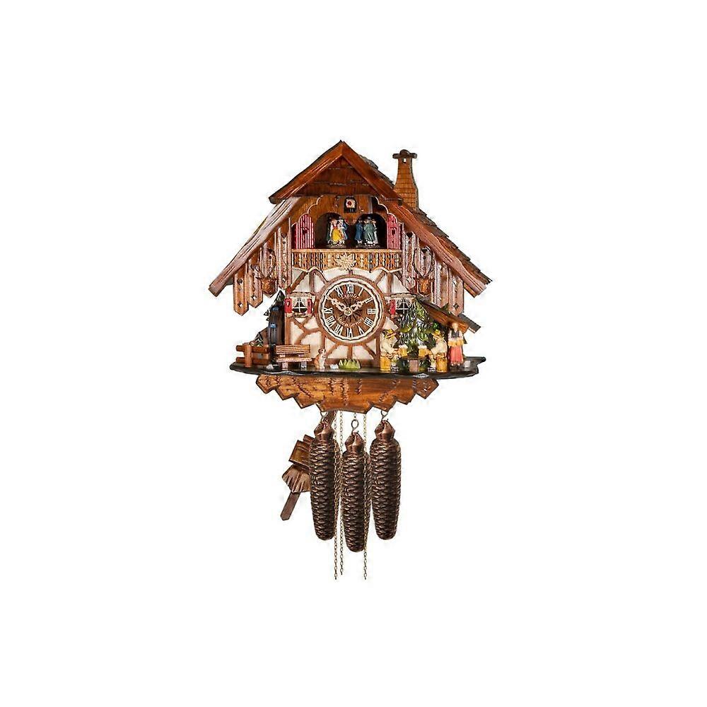 Engstler - 48717/8_MT - Cuckoo clock - 8-day chain hoist - walnut - with music with dancing couple - 35 cm