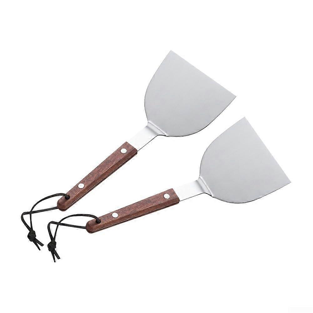 Slim design, 2 pieces stainless steel grill spatula with easytoclean functions for busy chefs (large) big