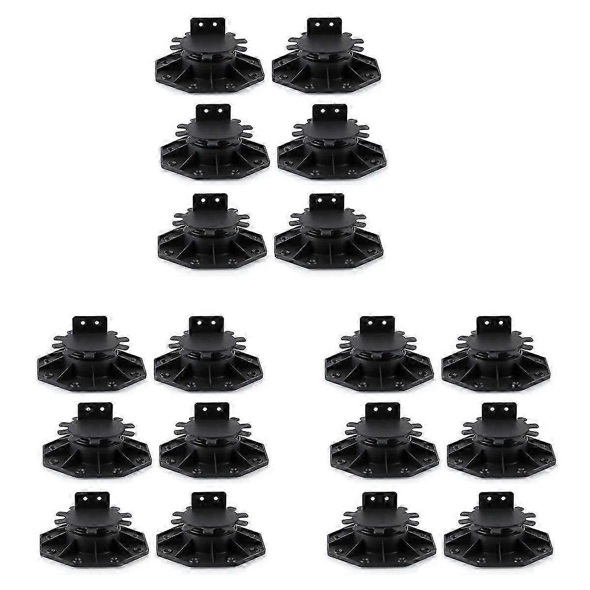 18 Pcs Joist Support Pedestals, Adjustable Decking & Flooring Support Pedestal For Deck, Timber Base