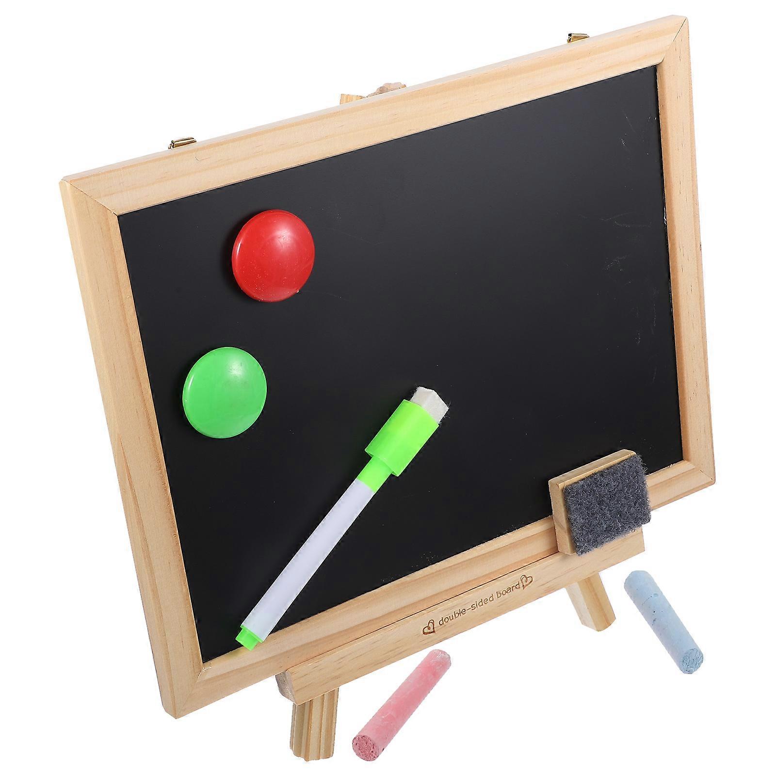 Whiteboard For Kids Double Sided Chalk Board Freestanding Children Drawing Board Assorted Color 10.6X9.8X1.2in 1Set