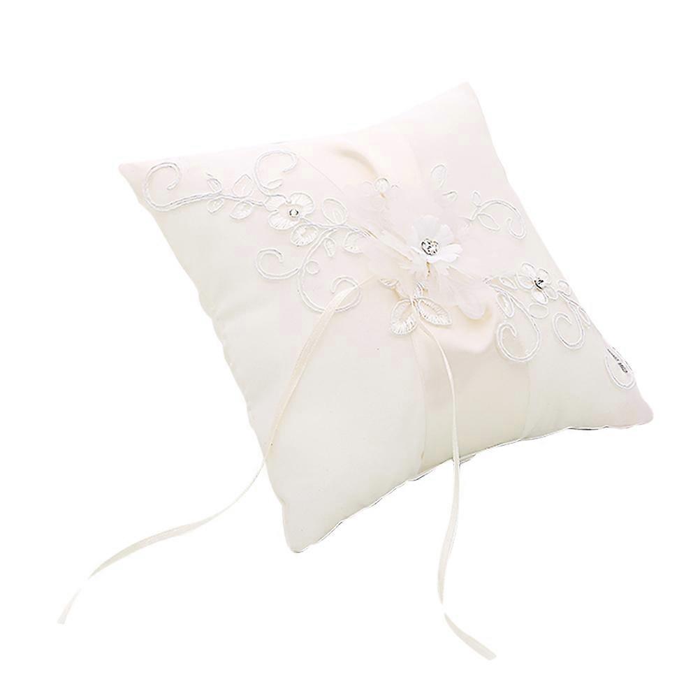 Wedding Decoration Ring Pillow Bridal Bride Ring Bearer Flower .1×7.1×2in Soft Comfortable 1Set