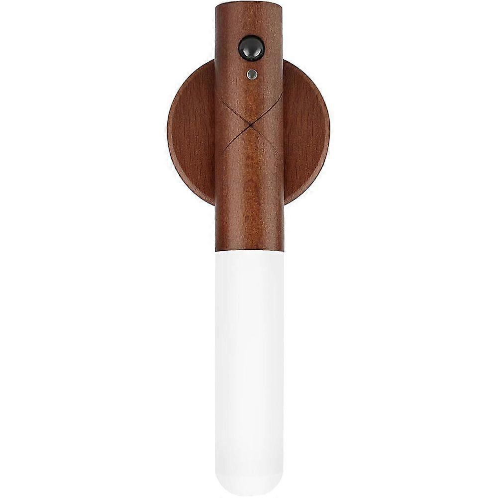 Motion Sensor Magnetic Led Wall Light Stepless Dimming Usb Rechargeable Portable Stairway Light Wall Mount Cordless Wooden Light