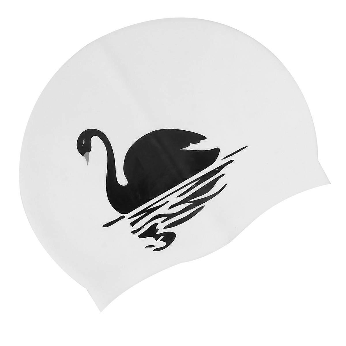 Here's a refined and professional product description based on your input:
**1pc Swan Pattern Silicone Swimming Cap for Women – Long Hair Swim