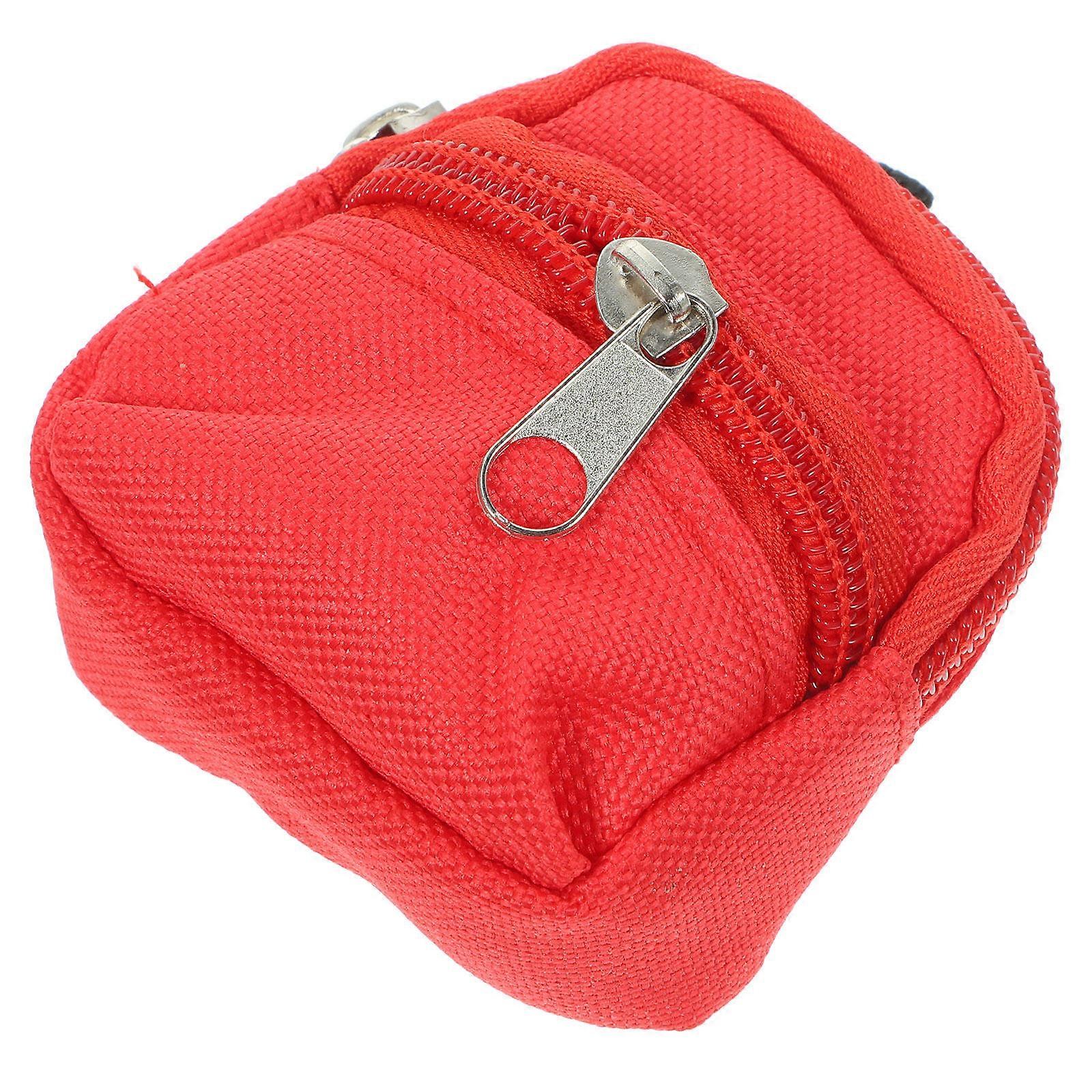 Miniature Backpack Red Cloth with Craftsmanship for Mini House Decoration
