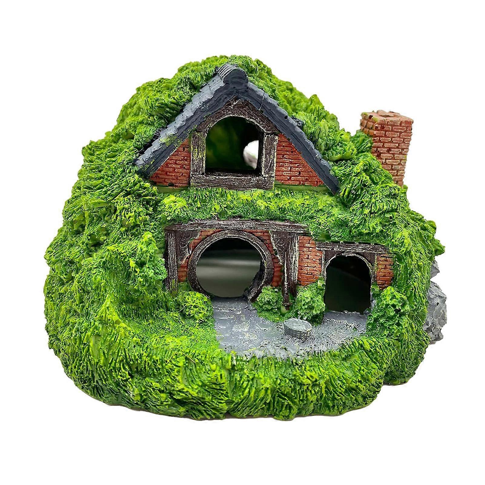 Aquarium Fish House - Resin Reptile Cave, Decorative Fish Tunnel, Underwater Habitat Structure for Fish Tanks