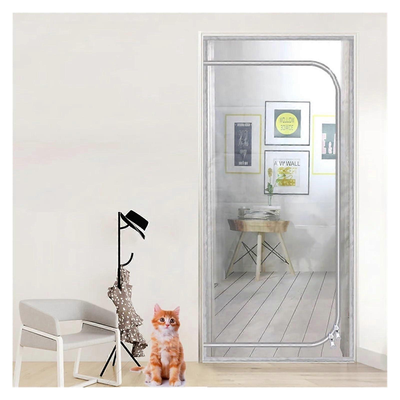 Zipper Door Guard Cat Guard PPT Nano Door Curtain (Grey W110cm x H220cm)