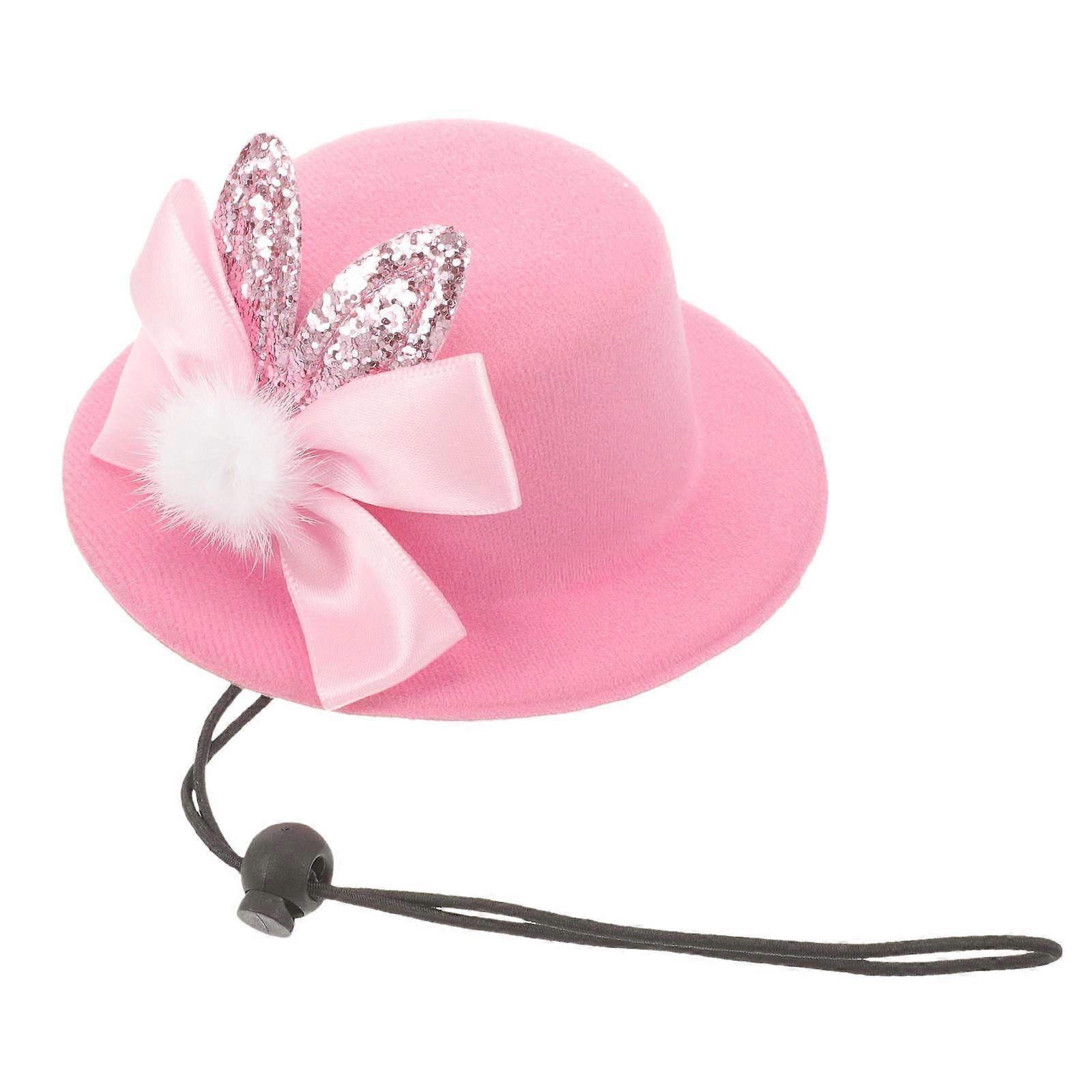 Adorable Easter Hat for Dogs and Cats in Pink Cloth with Adjustable Rope for Comfortable Fit
