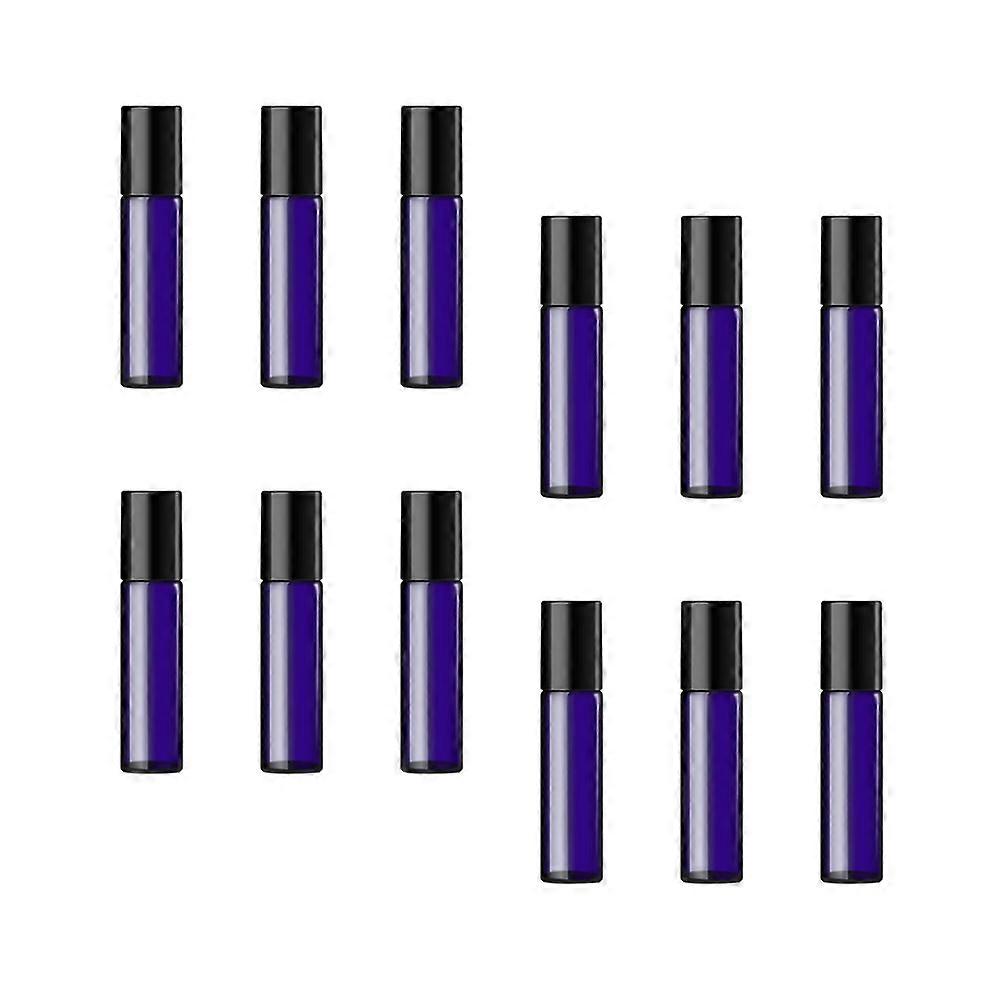 12pcs Portable Refillable Glass Roll On Bottles for Essential Oils and Perfumes Durable Travel Dispenser with Smooth Ball Application