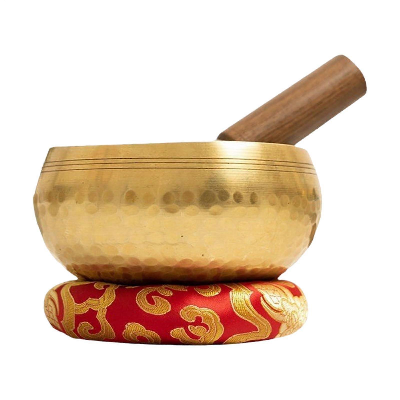 Sound Bowl Meditation – Handmade Tibetan Singing Bowl Set 8.5cm with Wool Cushion for Vibration Therapy and Meditation