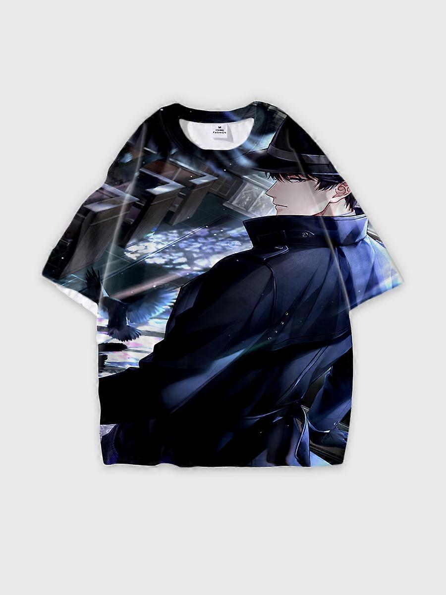 T-shirt round neck Role Pattern loose short sleeve E1423