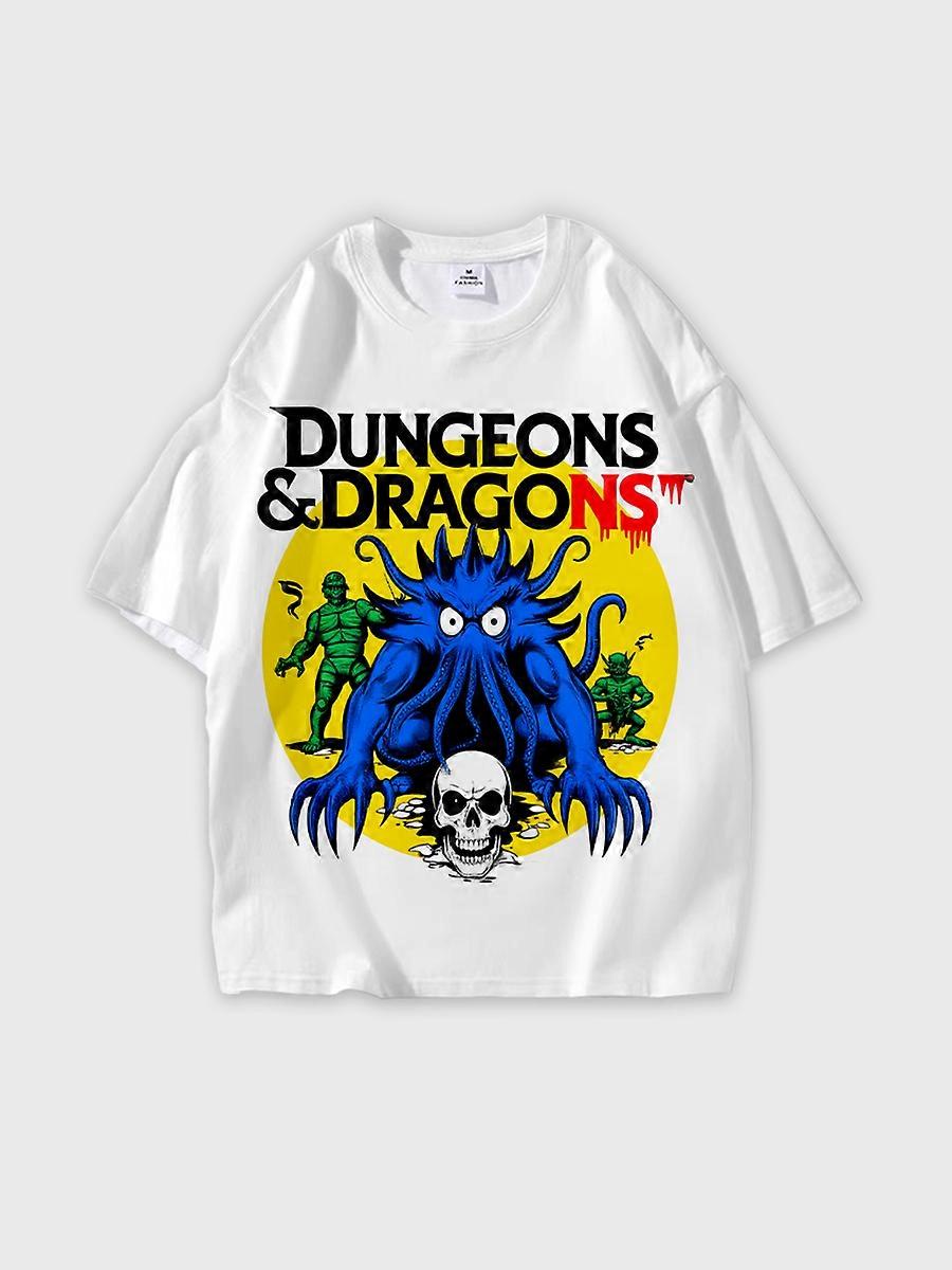 T-shirt round neck Pattern loose short sleeve N3173