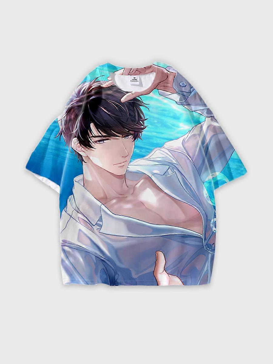 T-shirt round neck Role Pattern loose short sleeve E3603