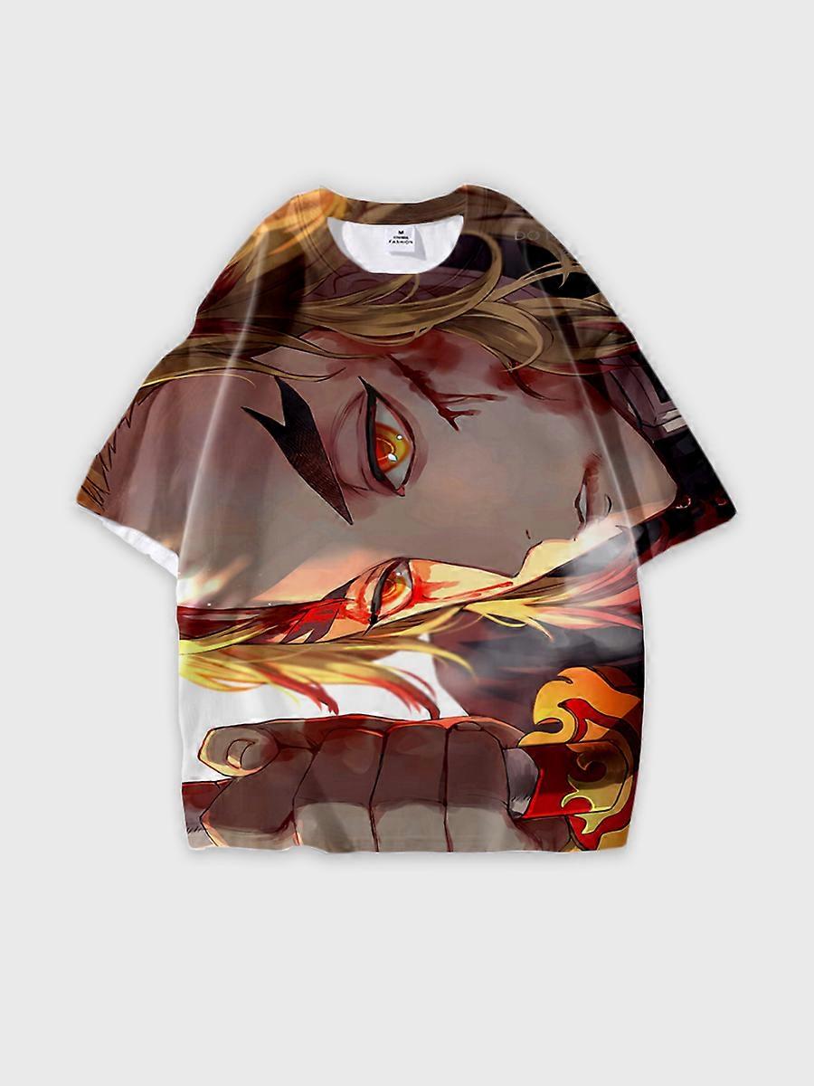 T-shirt round neck Character Pattern loose short sleeve P3070