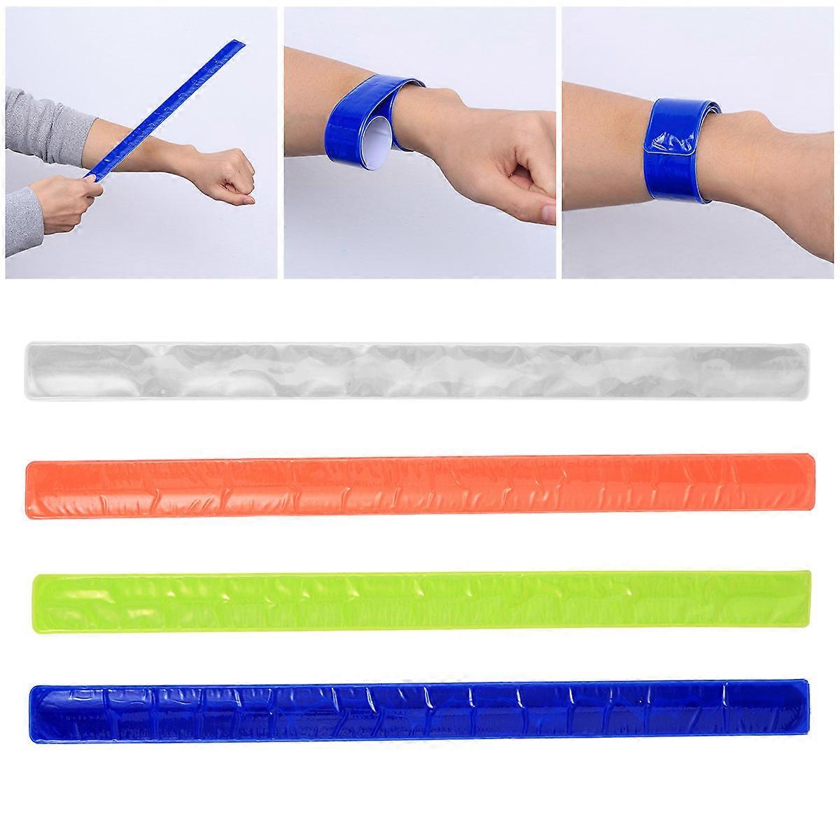Reflective Sports Wristbands Slap Bands Suitable For Night Running And Safety Great For Walking Hiking Jogging 8Pack