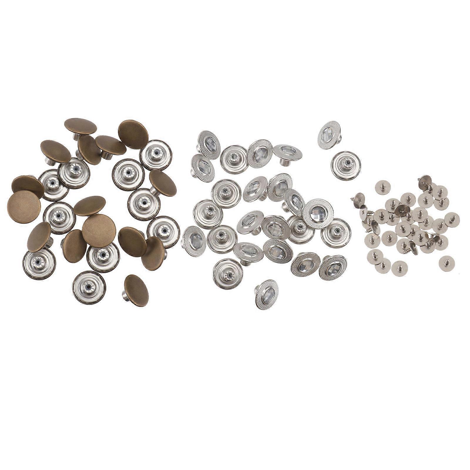 Removable Metal Jeans Buttons For Adults In 1.7x1.7cm Size Ideal For Clothing Use With Snap Fastening 50Pack