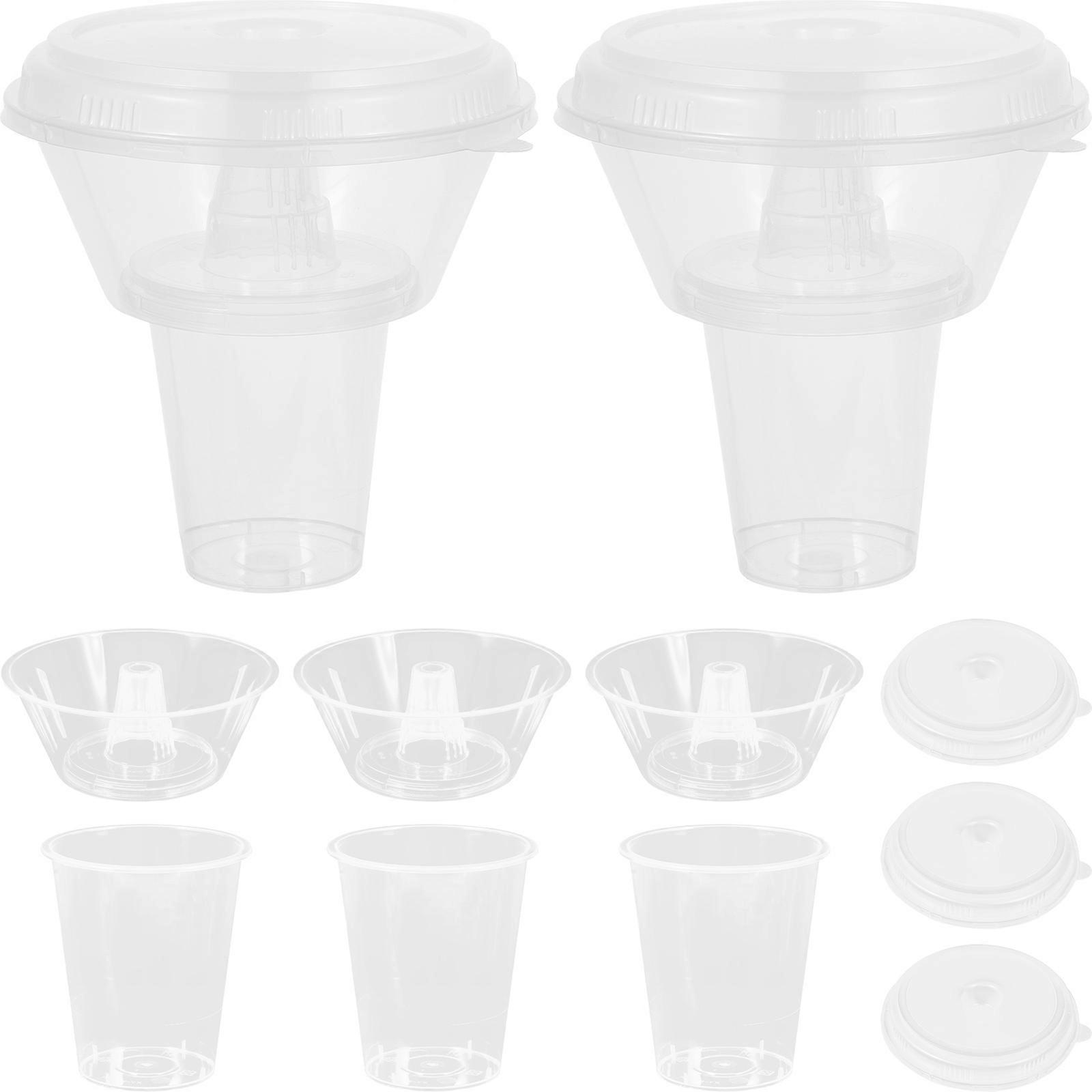 5 Sets of Durable Transparent Food Containers with Lids for Home Use PP Material Snack and Beverage Cups