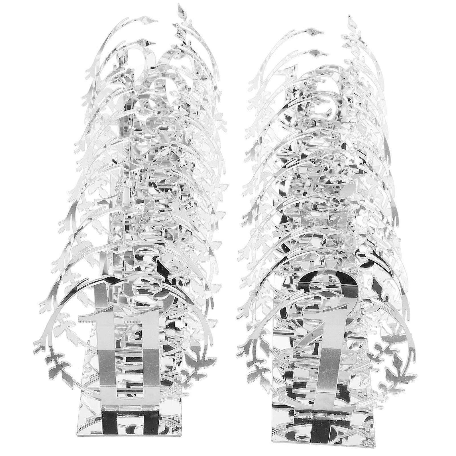 Elegant Acrylic Table Numbers and Signs for Decor Silver Color Lightweight and Reusable 20pcs