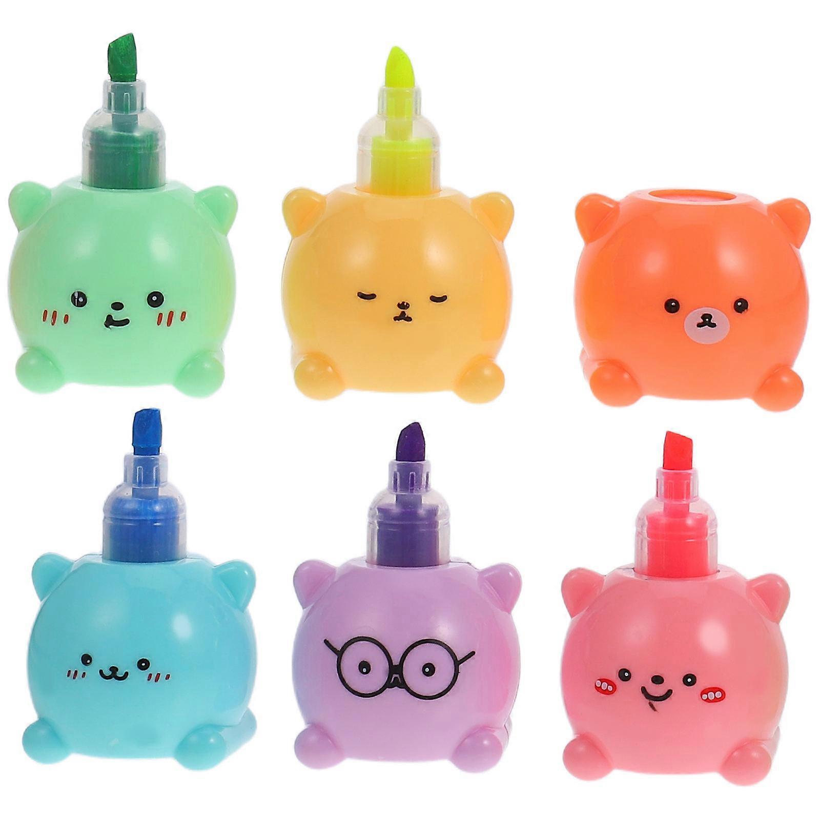 Cute Bear Highlighters Color Coding Office Work Art Projects 1Set