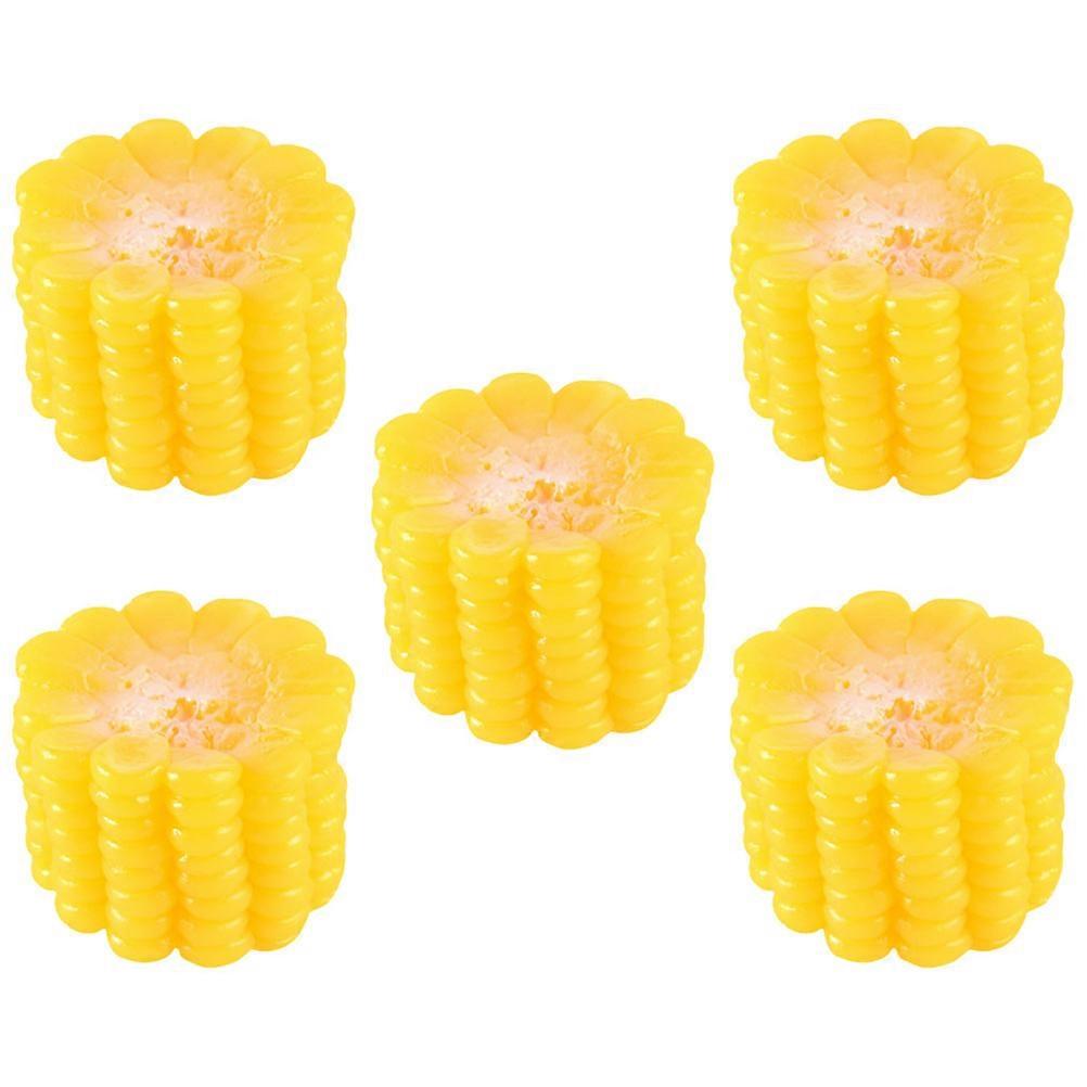 Simulation Miniature Corn Model 5Pcs Round Slice Yellow Vegetable Decor Creative Gifts Models