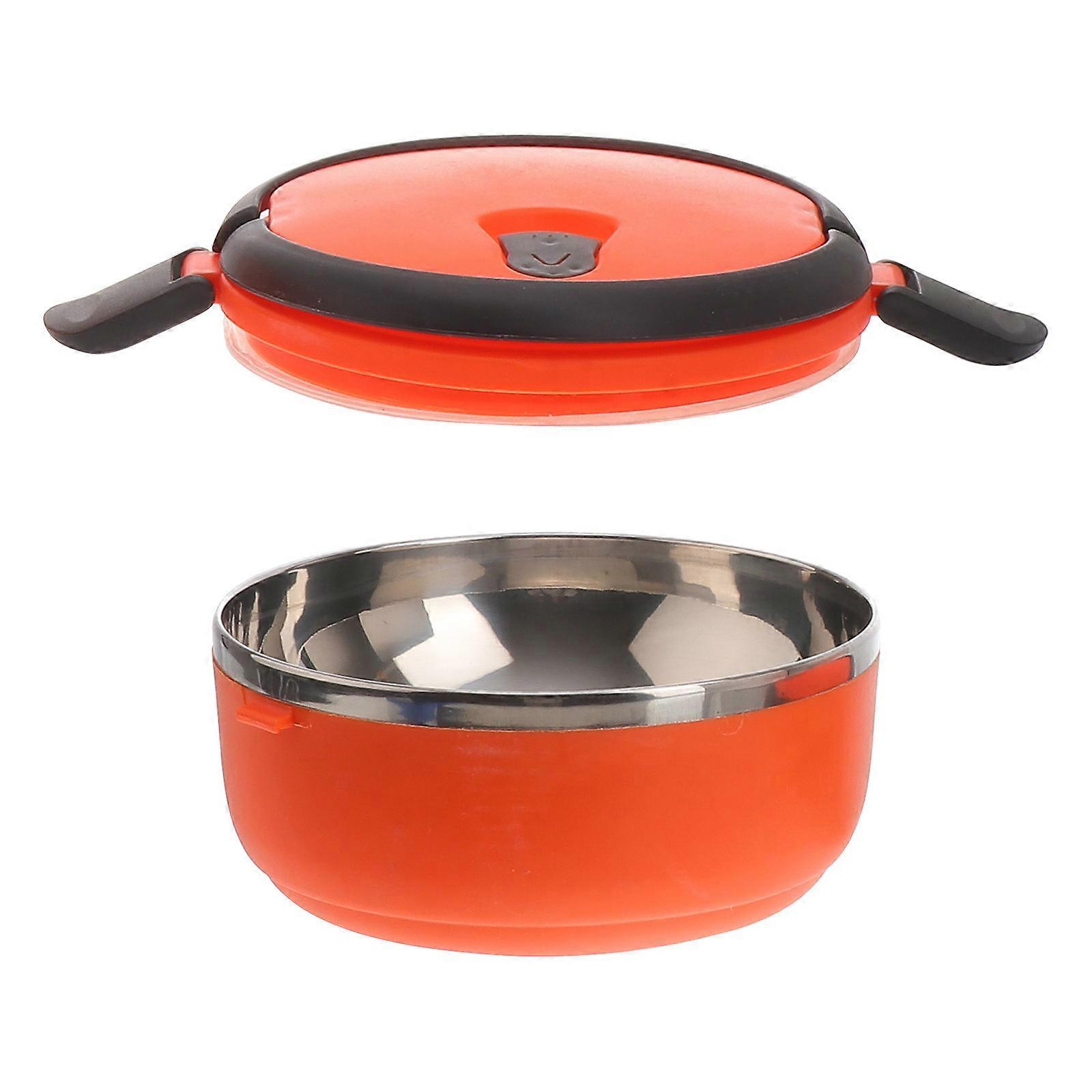 Insulated Stainless Steel and Plastic Lunch Box for Storage Multi Color 1 Tier 7.87x5.9x2.95 Inches